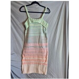 Born In‎ Bklyn 525 America Knit Sweater Dress Taffy Multi Striped New